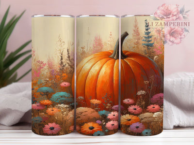 Boho Pumpkin Wildflower Fall Tumbler Wrap, Boho Pumpkin Png, Fall Wildflower Png, 20oz Skinny Tumbler Png, Autumn Tumbler Design, Fall Vibes Png, Boho Fall Sublimation Sublimation Li Zamperini 