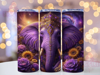 Boho Purple Sunflower Elephant Tumbler Wrap, Boho Elephant, Sunflower Elephant, 20oz Tumbler Wrap, Sublimation Design, Boho Tumbler, Elephant Wrap Sublimation SvggirlplusArt 
