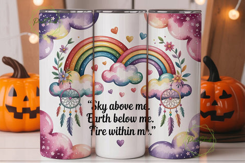 Boho Rainbow Dreamcatcher 20oz Tumbler Sublimation PixelChick 