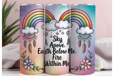 Boho Rainbow Dreamcatcher 20oz Tumbler Sublimation PixelChick 