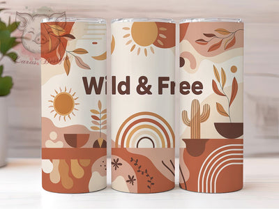 Boho Rainbow Free Spirit Tumbler Wrap, Hippie Tumbler Art, Free Spirit Cup, Rainbow Pattern Wrap, Boho Style Drinkware, Colorful Bohemian Gift, Festival Tumbler Design Sublimation Lara' s Designs 