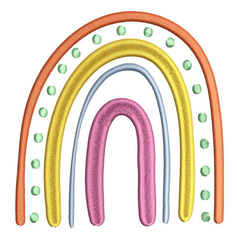 Boho Rainbow Machine Embroidery Designs - Digital Embroidery File, Instant Download, 5 Sizes, PES DST EXP Jef Hus Embroidery/Applique DESIGNS HappyDesignStudio 