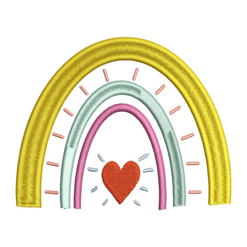 Boho Rainbow Machine Embroidery Designs - Digital Embroidery File, Instant Download, 5 Sizes, PES DST EXP Jef Hus Embroidery/Applique DESIGNS HappyDesignStudio 