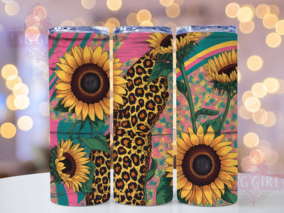 Boho Rainbow Sunflower 20oz Tumbler, Colorful Tumbler, 20oz Wrap, Sublimation Design, Bright Floral, Boho Style, PNG File Sublimation SvggirlplusArt 