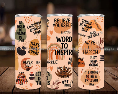 Boho Rainbow Tumbler Wrap Inspirational , Self Lover, Positive , Boho Rainbow 20 oz Skinny Tumbler Sublimation Design Sublimation ToriDesigns 