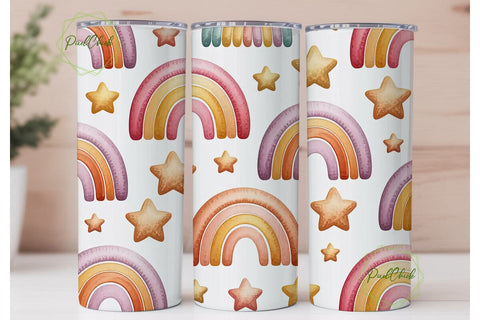 Boho Rainbow Tumbler Wrap Sublimation PixelChick 