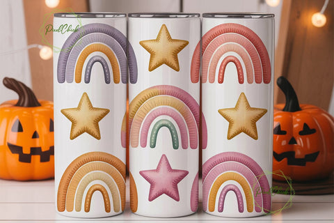 Boho Rainbow Tumbler Wrap Sublimation PixelChick 