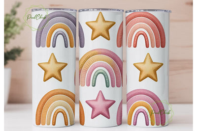Boho Rainbow Tumbler Wrap Sublimation PixelChick 