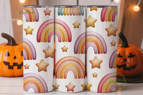 Boho Rainbow Tumbler Wrap Sublimation PixelChick 