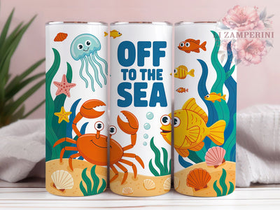 Boho Retro Ocean 20oz Tumbler Wrap, Off To The Sea, Beach Sublimation PNG, Retro Summer Design, 20oz Tumbler Wrap, Tropical Summer Vibes, Ocean Quote Wrap Sublimation Li Zamperini 