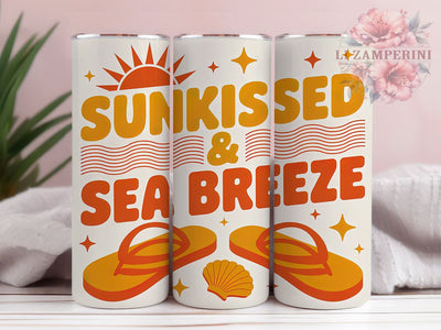 Boho Retro Sea Breeze 20oz Tumbler Wrap, Sunkissed Sea Breeze, Beach Sublimation PNG, Retro Summer Design, 20oz Tumbler Wrap, Tropical Summer Vibes, Ocean Quote Wrap Sublimation Li Zamperini 