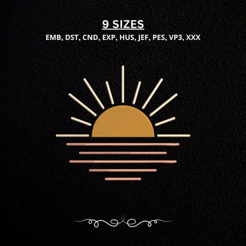 Boho Rising Sun Embroidery Design – Minimalist Sunrise Machine Embroidery File, Retro Sunset Bohemian Nature Design Embroidery/Applique DESIGNS PatternFeed8 
