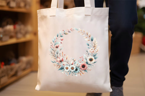 Boho Round Floral Frame Clipart Sublimation Rupkotha 