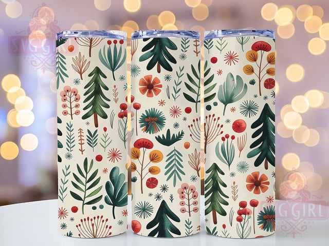 Boho Rustic Christmas Tree Tumbler, Rustic Holiday Design, Festive Boho Art, Cozy Winter Graphic, Stylish Holiday Pattern, 20oz Tumbler, Sublimation Design Sublimation SvggirlplusArt 
