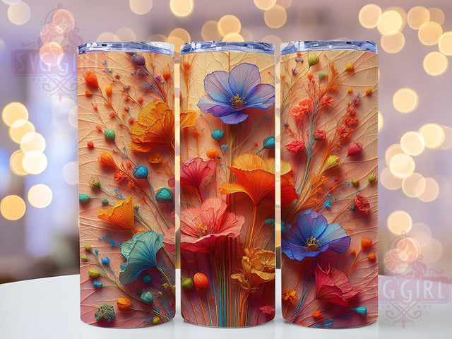 Boho Rustic Dried Flower Tumbler Wrap, Boho Floral Wrap, Unique Tumbler Design, 20oz Sublimation Wrap, Rustic Flower Tumbler, Nature Inspired Tumbler, Aesthetic Tumbler Wrap Sublimation SvggirlplusArt 