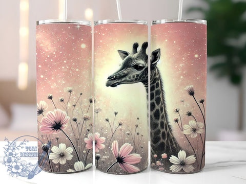 Boho Safari Giraffe Tumbler Wrap, Sublimation Tumbler, 20oz Tumbler Wrap, Animal Print Tumbler, Cute Tumbler Design, Personalized Tumbler Sublimation ToriDesigns 