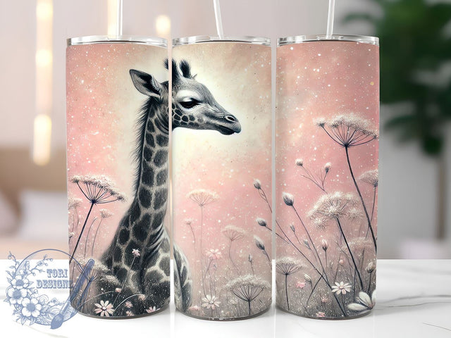 Boho Safari Giraffe Tumbler Wrap, Sublimation Tumbler, 20oz Tumbler Wrap, Animal Print Tumbler, Cute Tumbler Design, Personalized Tumbler Sublimation ToriDesigns 