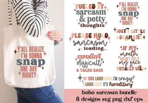 Boho Sarcastic Quotes Bundle SVG So Fontsy Design Shop 