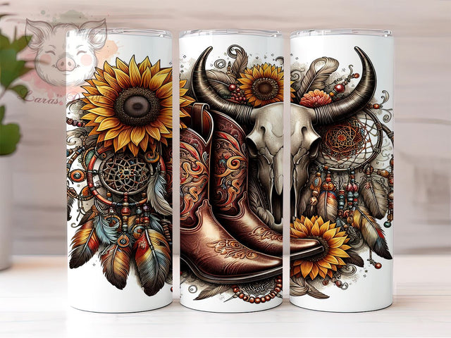 Boho Scotland 20oz Tumbler Png, Straight & Tapered Tumbler Png, Western Tumbler Png, Digital Download PNG Sublimation Lara' s Designs 