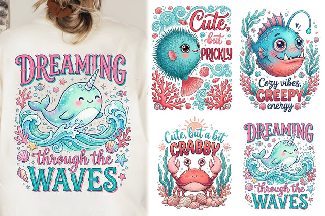 Boho sea creatures sublimation PNG Sublimation Rupkotha 