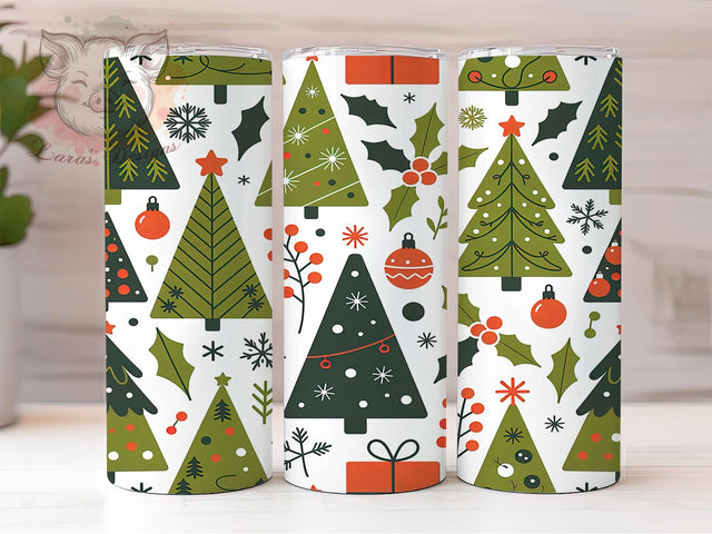 Boho Seamless Christmas Tree Tumbler, Boho Holiday Sublimation Design, Festive Boho Tree Art, 20oz Christmas Tumbler, Whimsical Holiday Mug, Rustic Boho Cup, Seasonal Christmas Wrap Sublimation Lara' s Designs 