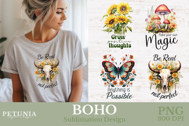 Boho Shirt PNG | Boho Sublimation Sublimation Petunia Digital Design 