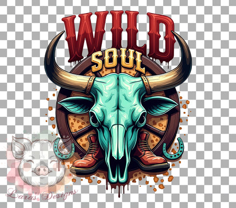 Boho Skull, Cowboy Boots, Wild Soul Art, Bohemian Decor, Western PNG, Digital Download, Sublimation Design, Rustic Home Decor Sublimation Lara' s Designs 