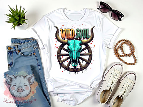 Boho Skull, Cowboy Boots, Wild Soul Art, Bohemian Decor, Western PNG, Digital Download, Sublimation Design, Rustic Home Decor Sublimation Lara' s Designs 
