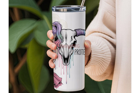 Boho Skull & Mandala 20oz Tumbler Wrap Sublimation DesignSVG 