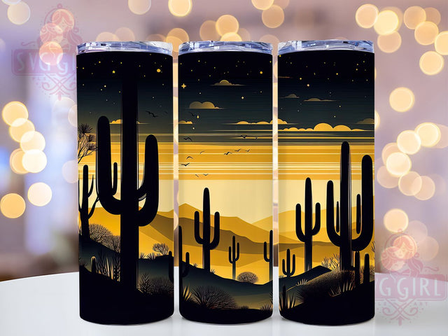 Boho Southwestern Cactus Tumbler, Western Tumbler, Rustic 20oz Wrap, Sublimation Design, Stylish Gift Idea, Artistic Boho Wrap, Southwestern Cactus Tumbler Sublimation SvggirlplusArt 