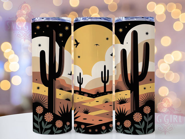 Boho Southwestern Cactus Tumbler, Western Tumbler, Rustic 20oz Wrap, Sublimation Design, Stylish Gift Idea, Artistic Boho Wrap, Southwestern Cactus Tumbler Sublimation SvggirlplusArt 