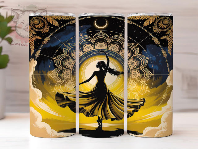 Boho Stay Wild Mandala Tumbler, Dance Free Design, Mandala Pattern, 20Oz Sublimation Wrap, Boho Mandala Art, Free Spirit Texture, Tumbler Sublimation Sublimation Lara' s Designs 