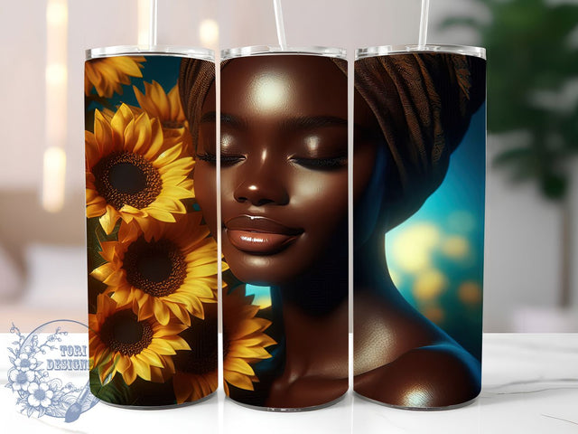 Boho Sunflower Dream Girl Tumbler, Seamless Floral Wrap, 20oz Tumbler Sublimation, Whimsical Garden Design, Ethereal Sunflower Sublimation, Boho Chic Tumbler, Nature Beauty Wrap Sublimation ToriDesigns 