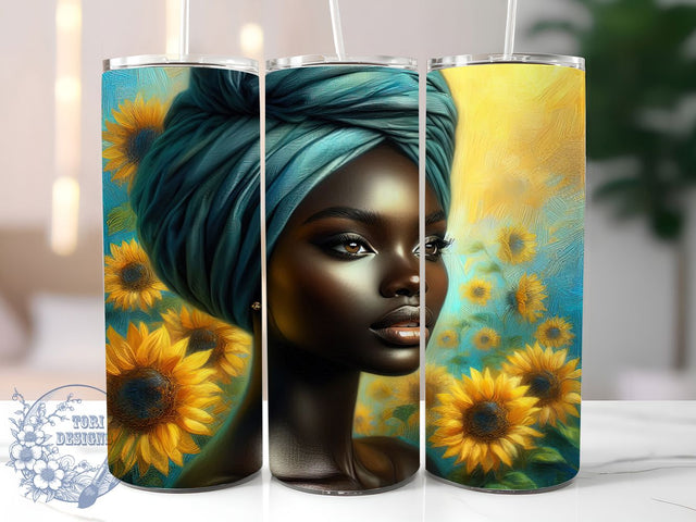 Boho Sunflower Dream Girl Tumbler, Seamless Floral Wrap, 20oz Tumbler Sublimation, Whimsical Garden Design, Ethereal Sunflower Sublimation, Boho Chic Tumbler, Nature Beauty Wrap Sublimation ToriDesigns 