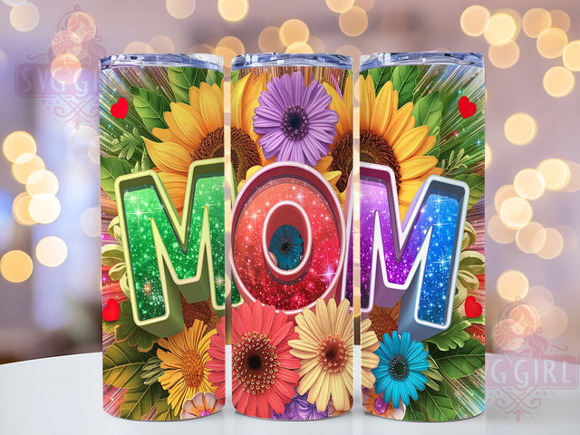 Boho Sunflower Glitter Mom Tumbler, Floral Mom Wrap, Glitter Mom Life, Boho Sunflower Tumbler, Mom Aesthetic Tumbler, Mother's Day Sublimation, Rustic Floral Gift Sublimation SvggirlplusArt 