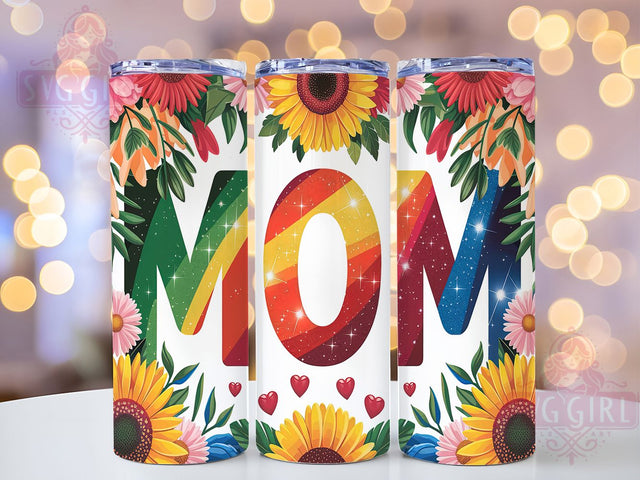 Boho Sunflower Glitter Mom Tumbler, Floral Mom Wrap, Glitter Mom Life, Boho Sunflower Tumbler, Mom Aesthetic Tumbler, Mother's Day Sublimation, Rustic Floral Gift Sublimation SvggirlplusArt 