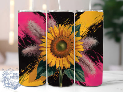 Boho Sunflower Rustic 20oz Tumbler, Rustic Style, Boho Tumbler, 20oz Sublimation, PNG Design, Hippie Mug, Floral Gift Sublimation ToriDesigns 