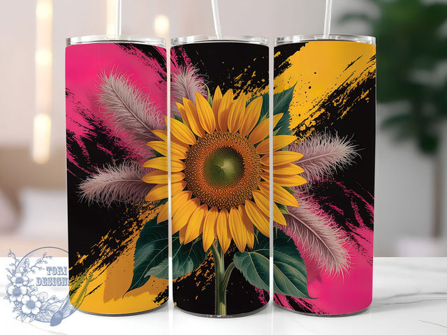 Boho Sunflower Rustic 20oz Tumbler, Rustic Style, Boho Tumbler, 20oz Sublimation, PNG Design, Hippie Mug, Floral Gift Sublimation ToriDesigns 