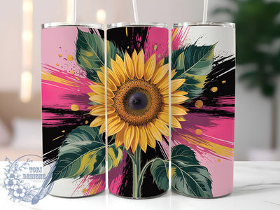 Boho Sunflower Rustic 20oz Tumbler, Rustic Style, Boho Tumbler, 20oz Sublimation, PNG Design, Hippie Mug, Floral Gift Sublimation ToriDesigns 