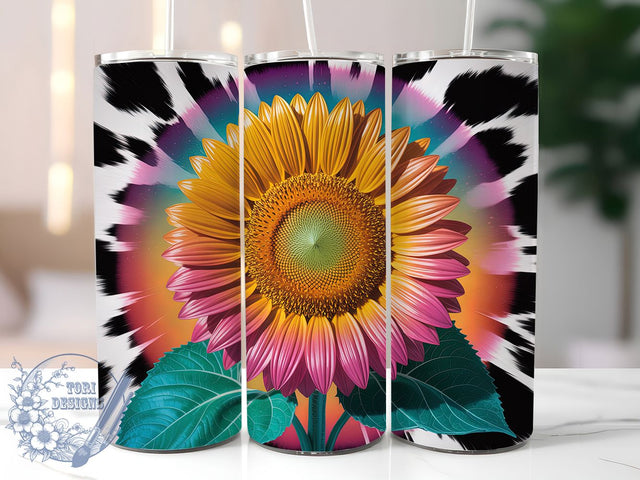 Boho Sunflower Rustic Floral Tumbler, Floral Bohemian Cup, 20Oz Tumbler Wrap, Sunflower Sublimation Design, Rustic Flower Drinkware, Boho Chic Coffee Mug, Vintage Sunflower Tumbler Sublimation ToriDesigns 