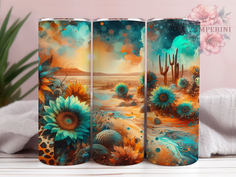 Boho Sunflower Tumbler, Western Sublimation Wrap, 20oz Floral Drinkware, Rustic Sunflower Art, Country Style Tumbler Design, Digital Download, Western Decor Tumbler Sublimation Li Zamperini 