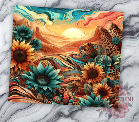 Boho Sunflower Tumbler, Western Sublimation Wrap, 20oz Floral Drinkware, Rustic Sunflower Art, Country Style Tumbler Design, Digital Download, Western Decor Tumbler Sublimation Li Zamperini 