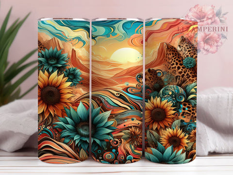 Boho Sunflower Tumbler, Western Sublimation Wrap, 20oz Floral Drinkware, Rustic Sunflower Art, Country Style Tumbler Design, Digital Download, Western Decor Tumbler Sublimation Li Zamperini 