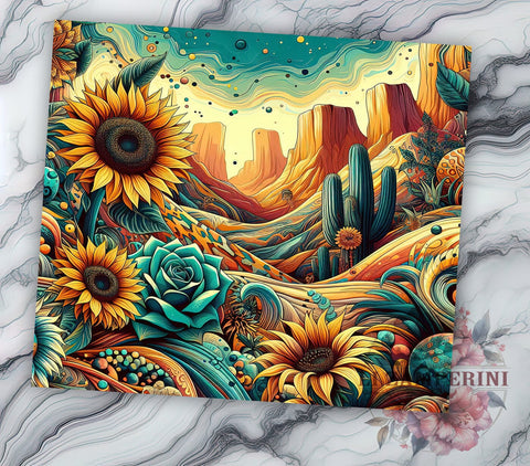 Boho Sunflower Tumbler, Western Sublimation Wrap, 20oz Floral Drinkware, Rustic Sunflower Art, Country Style Tumbler Design, Digital Download, Western Decor Tumbler Sublimation Li Zamperini 