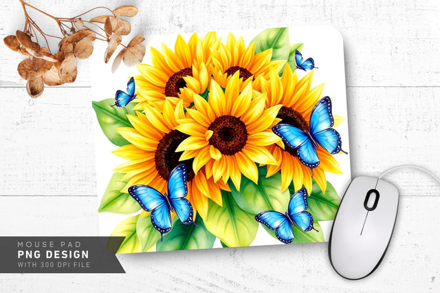 Boho Sunflower Whimsy Mousepad Sublimation Regulrcrative 