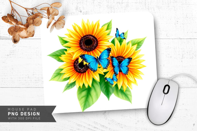 Boho Sunflower Whimsy Mousepad Sublimation Regulrcrative 