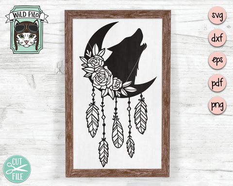 Boho SVG files Bundle, Flower Cow Skull SVG, Cactus svg, Wild Free svg files, Earth Day svg, Adventure png, floral moon wolf dreamcatcher svg SVG Wild Pilot 