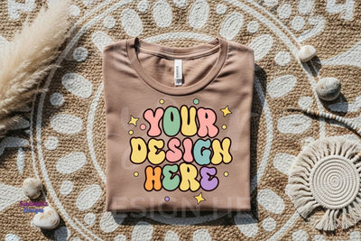 Boho T-shirt Mockup on Fabric and Macramé Art Mock Up Photo Sublimatiz Designs 