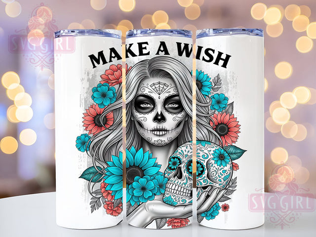 Boho Tattoo Girl Inspirational Tumbler, Make A Wish Tumbler, 20oz Sublimation, Bohemian Girl Cup, Tattoo Art Wrap, Inspirational Tumbler Design, Boho Drinkware Sublimation SvggirlplusArt 
