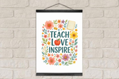 Boho Teach Love Inspire Teacher Back To School PNG Printable File Sublimation Creativedesigntee 